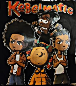 Band T-shirt from Rebelmatic- Black cartoon characters 