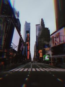 An empty street in Times Square